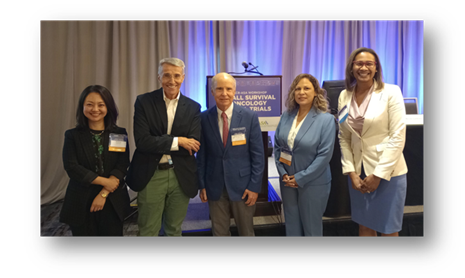 From left: Ruixiao Lu of Alumis (workshop co-chair), Richard Pazdur of the FDA, Ken Anderson of the American Association for Cancer Research (workshop co-chair), Lisa Rodriguez of the FDA (workshop co-chair), and Nicole Gormley of the FDA (workshop co-chair)