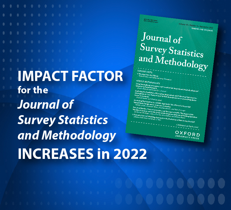 Impact Factor for Journal of Survey Statistics and Methodology Increases in 2022
